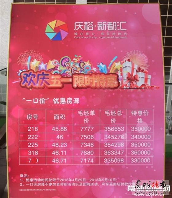 庆裕新都汇 倾情加推超值特价房7174元/㎡起